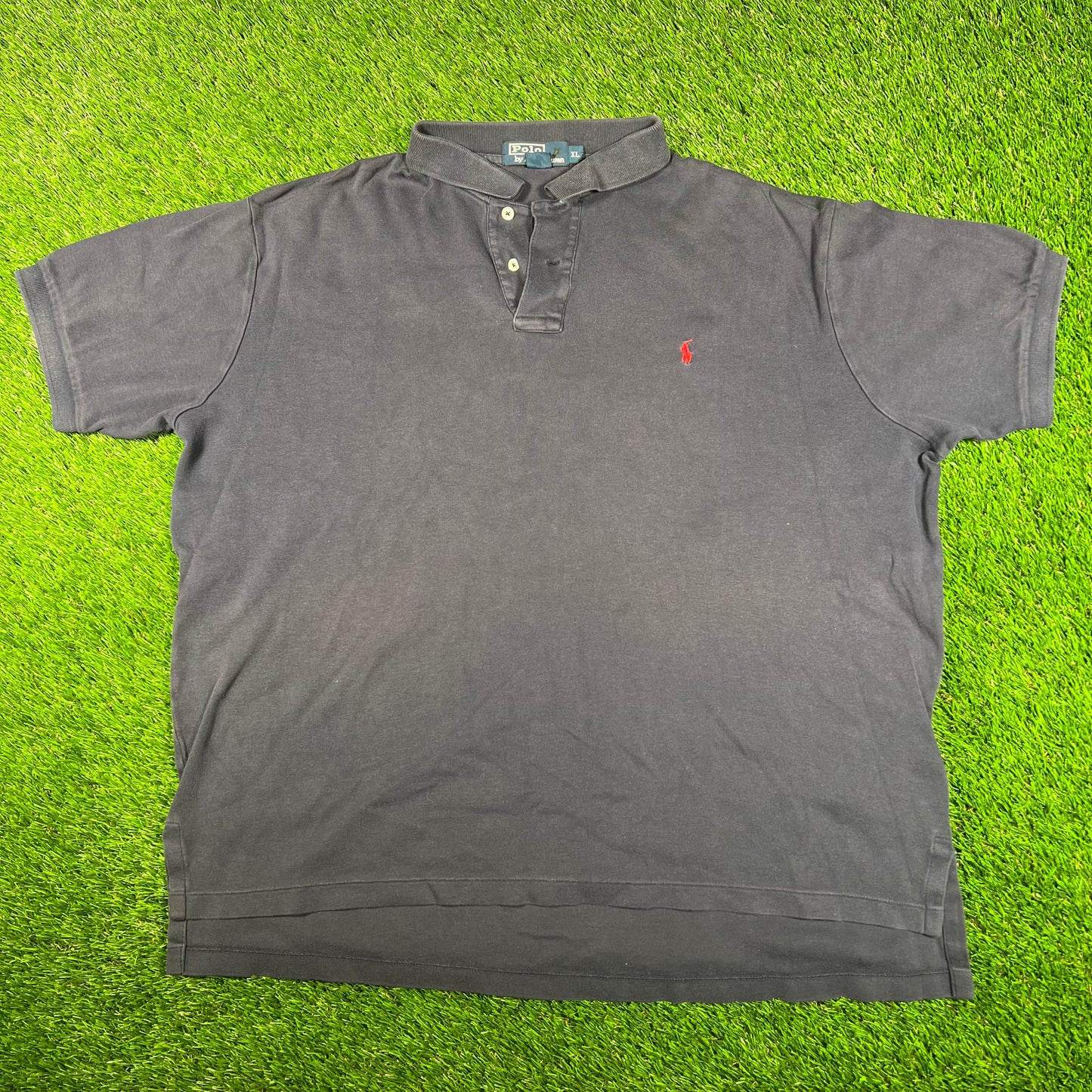 2000s Polo Ralph Lauren Small Red Logo Navy Polo Size XL USED v17752