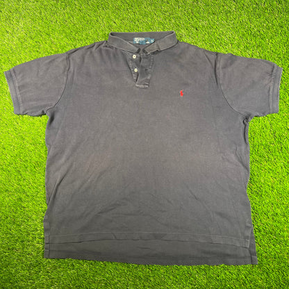 2000s Polo Ralph Lauren Small Red Logo Navy Polo Size XL USED v17752