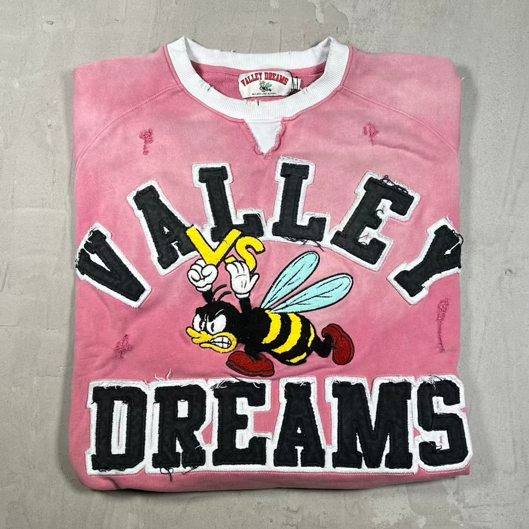 Vale Angry Bee Washed Red Crewneck Size Large USED x18930