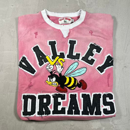 Vale Angry Bee Washed Red Crewneck Size Large USED x18930