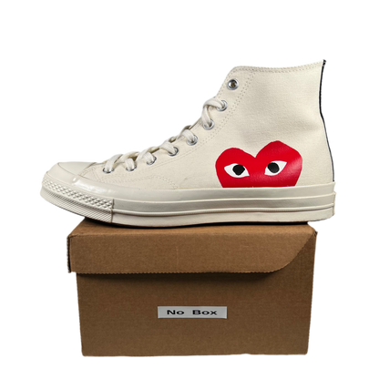 Converse CDG White High Size 10 USED s18069