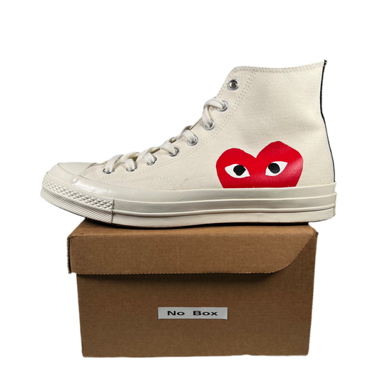 Converse CDG White High Size 10 USED s18069