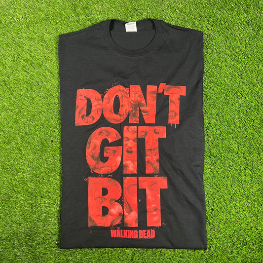 2012 Walking Dead Dont Git Bit Black Tee Size XL USED v17128