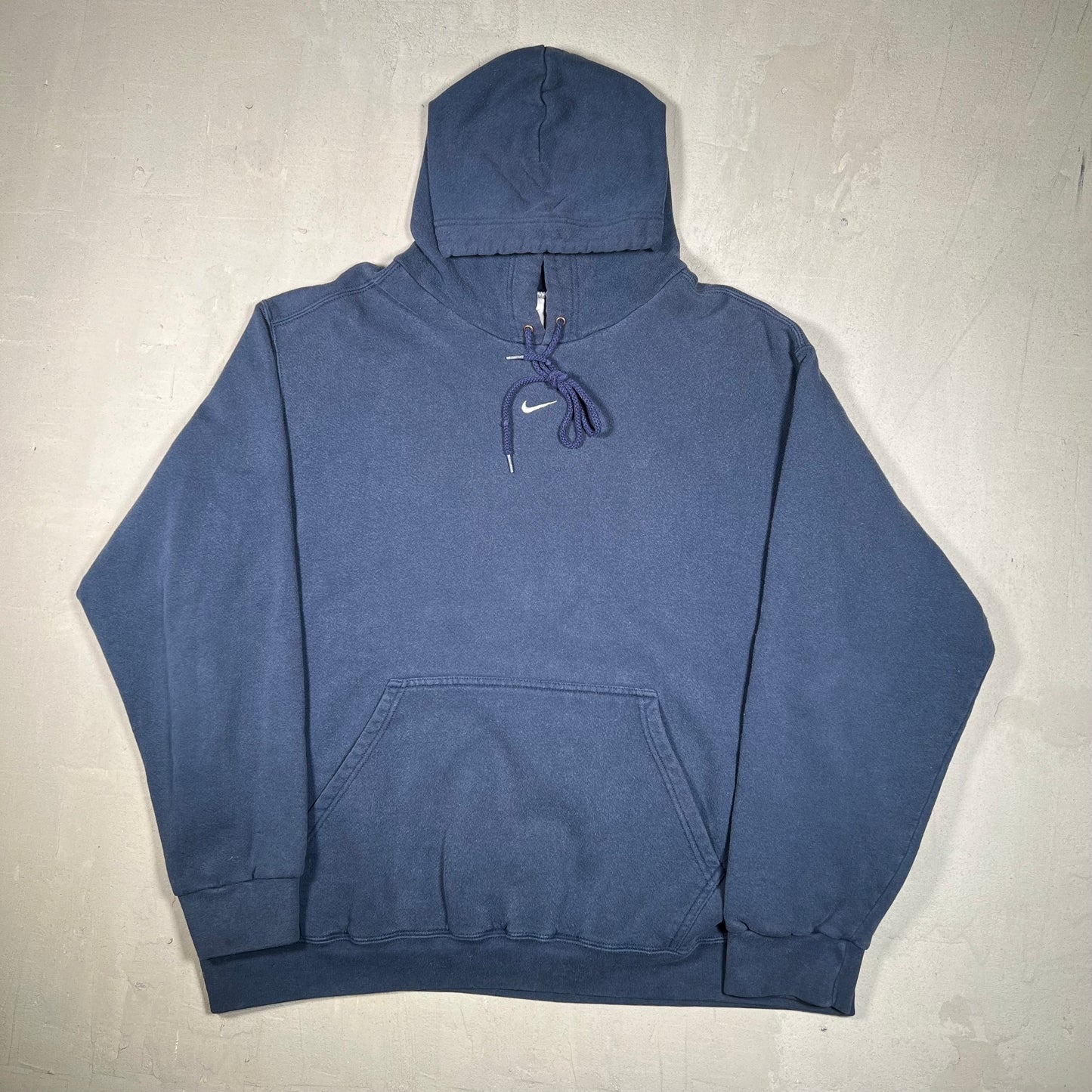 Y2K Nike Center Swoosh Navy Hoodie Size XL USED v19059