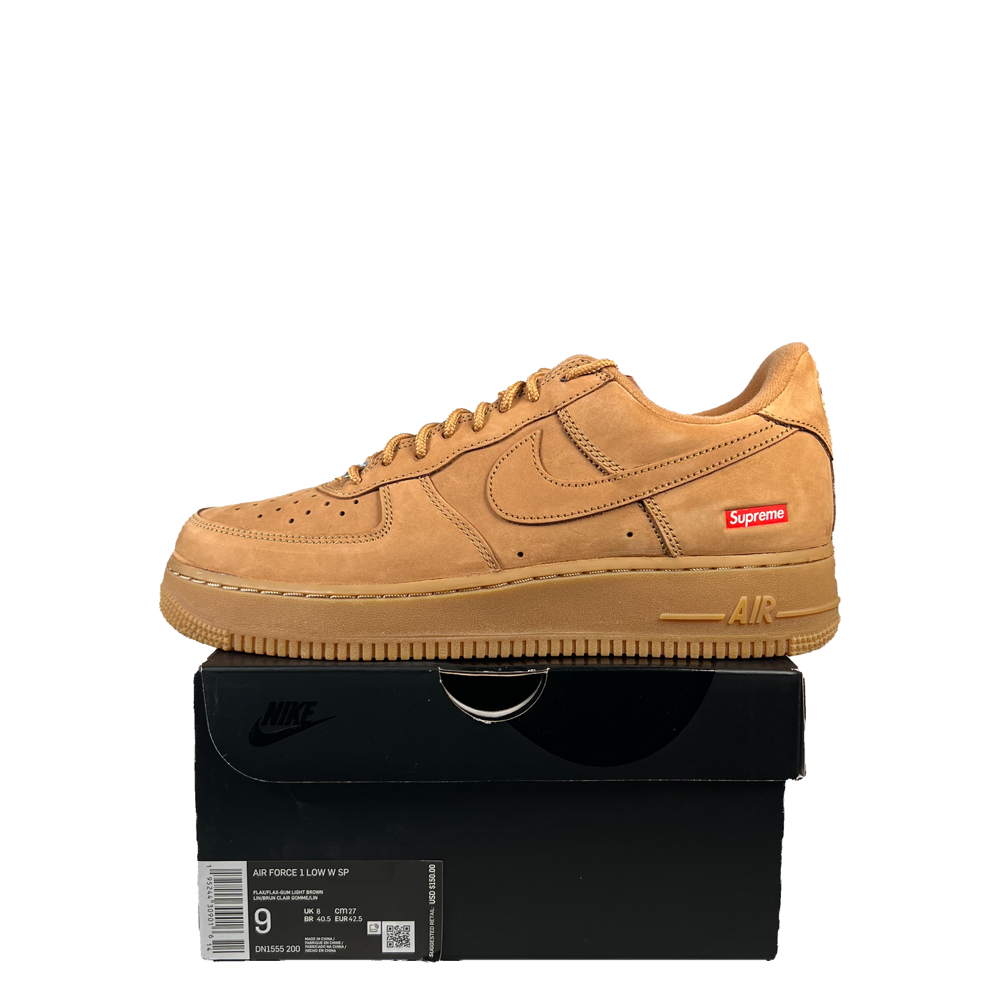 Supreme Nike Air Force 1 Wheat (2021) Size 9 NEW s20860
