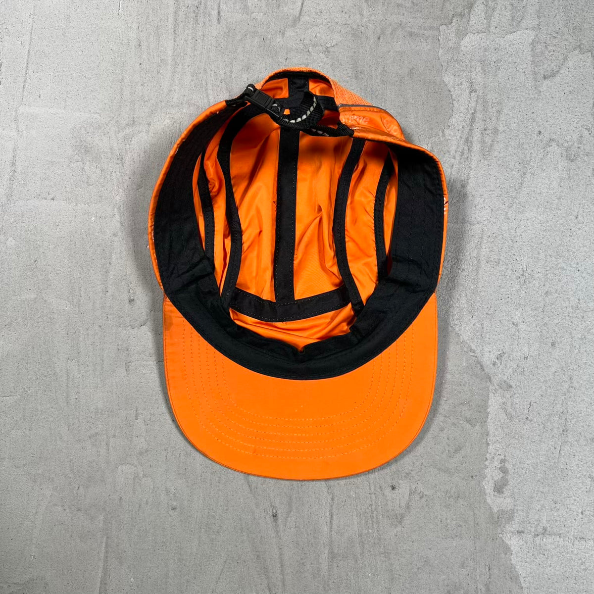 Supreme Diagonal Logo Side Panel Orange Camp Cap (2018) USED x18717