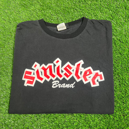 Y2K Sinister Brand Team Liddell Black Tee Size XL USED v18156