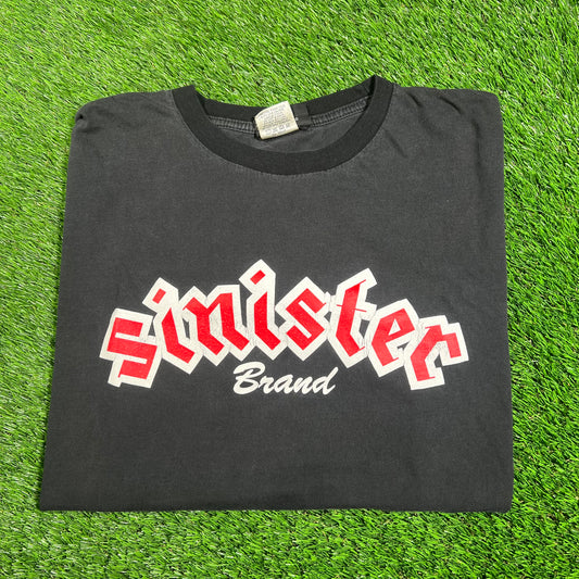 Y2K Sinister Brand Team Liddell Black Tee Size XL USED v18156