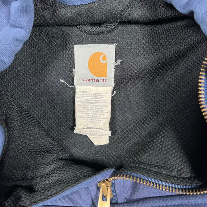 Y2K Carhartt Half Zip Thermal Lined Navy Hoodie Size 3XL USED v20373