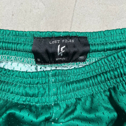 Lost Files Mesh Shorts Green "LFC" Size Small USED v19421