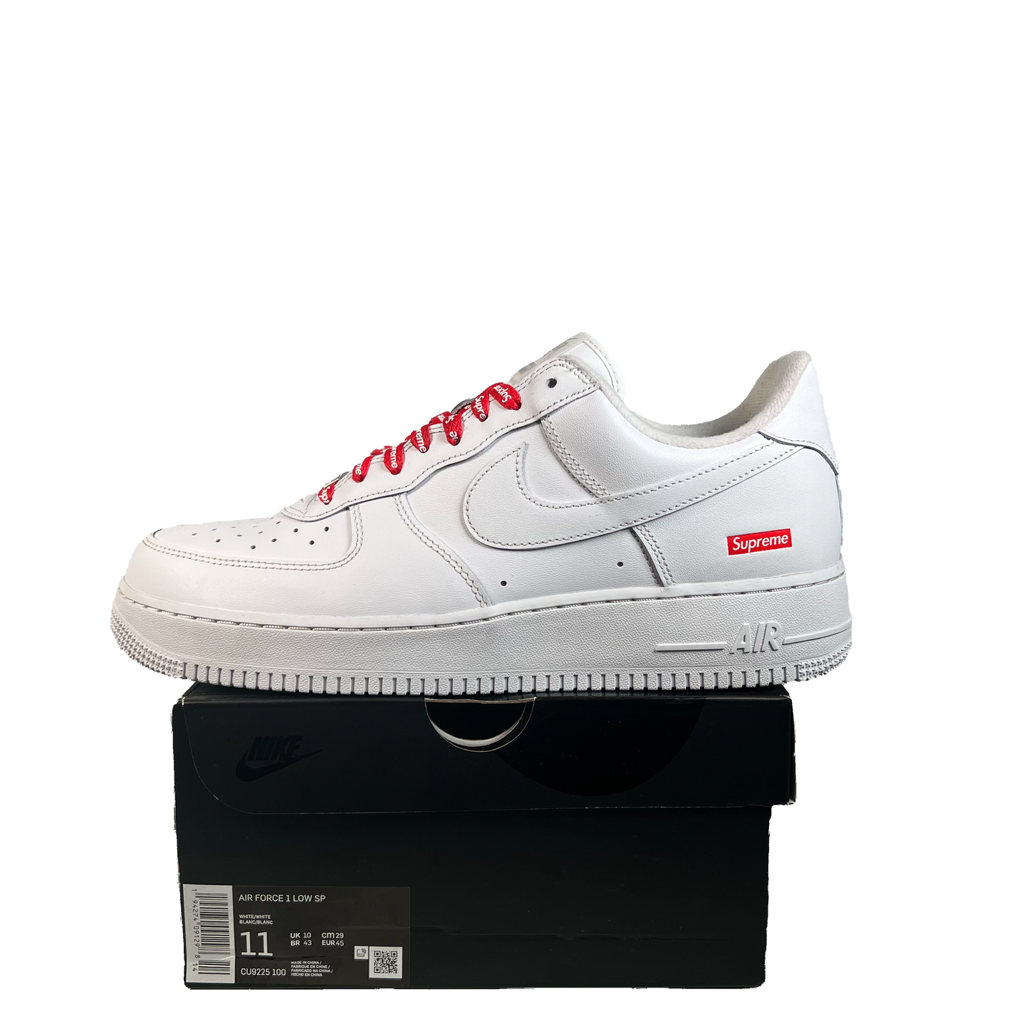 Nike Air Force 1 Low Supreme White (2020) Size 11 USED s22404