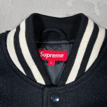 Supreme Playboy Bunny Woll Black Varsity Jacket (2011) Size Large USED x18505