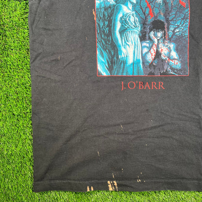 1994 The Crow J Obarr Pain Fear Black Tee Size XL USED v18313