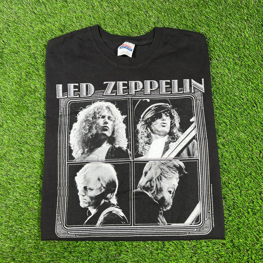 2006 Led Zeppelin 97' North American Tour Reprint Black Tee Size XL USED v16656