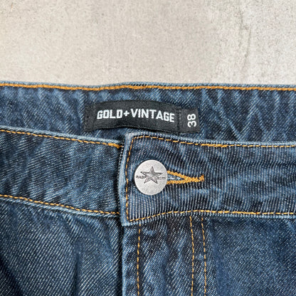 GV Gallery Raspbery Hills OG Stripe Blue Jeans Size 38 USED x17617