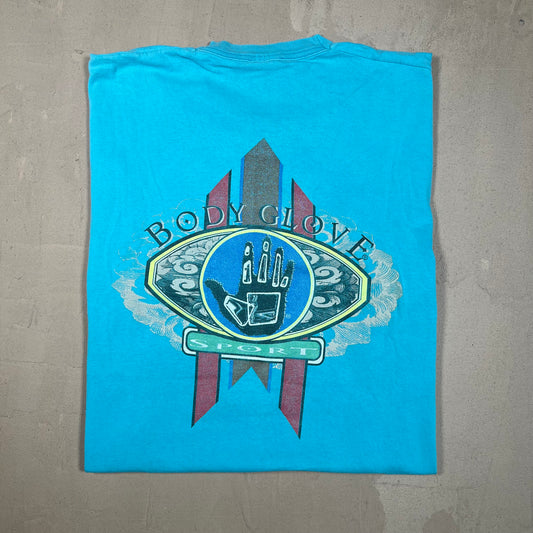 1990s Body Glove Blue Tee Size XL USED v19192