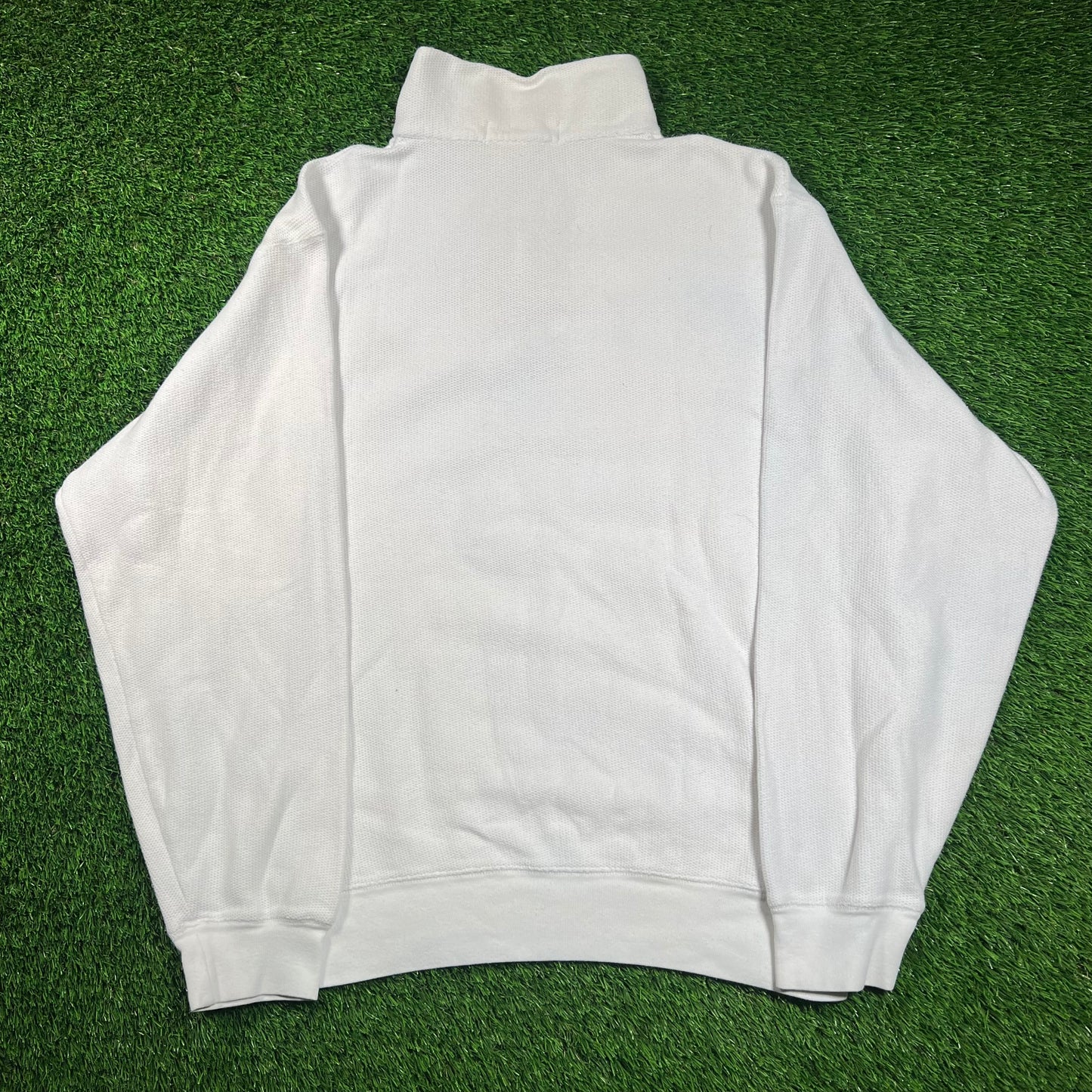 Y2K Polo Ralph Lauren Golf White Half Zip Longsleeve Size XL USED v18601