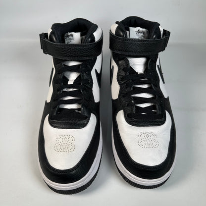 Nike Air Force 1 Mid Stussy Light Bone Black (2022) Size 10.5 USED s22287