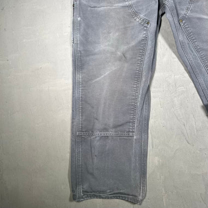 Y2K Carhartt Double Knee Workwear Grey Pants Size 36x30 USED v20334