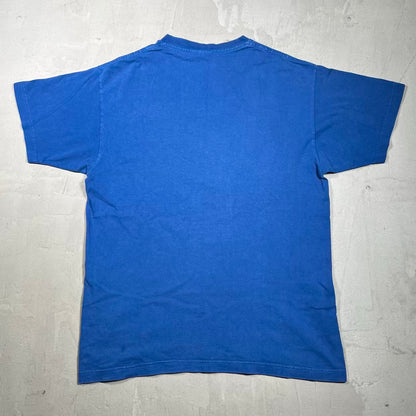Y2K Stussy "Pow" Blue Tee Size Medium USED x18703