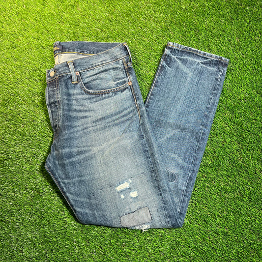 Polo Ralph Lauren Pocket Sullivan Patch Blue Jeans Size 33x30 USED v18874