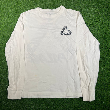 Palace White/Navy Tri Freg Longsleeve Size Medium USED x15819