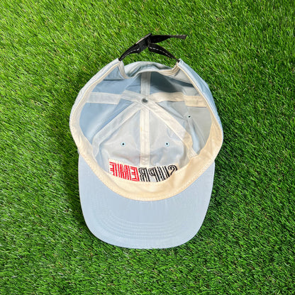 Supreme New York 2 Tone Nylon 6 Panel Hat Light Blue (2018) USED x16908