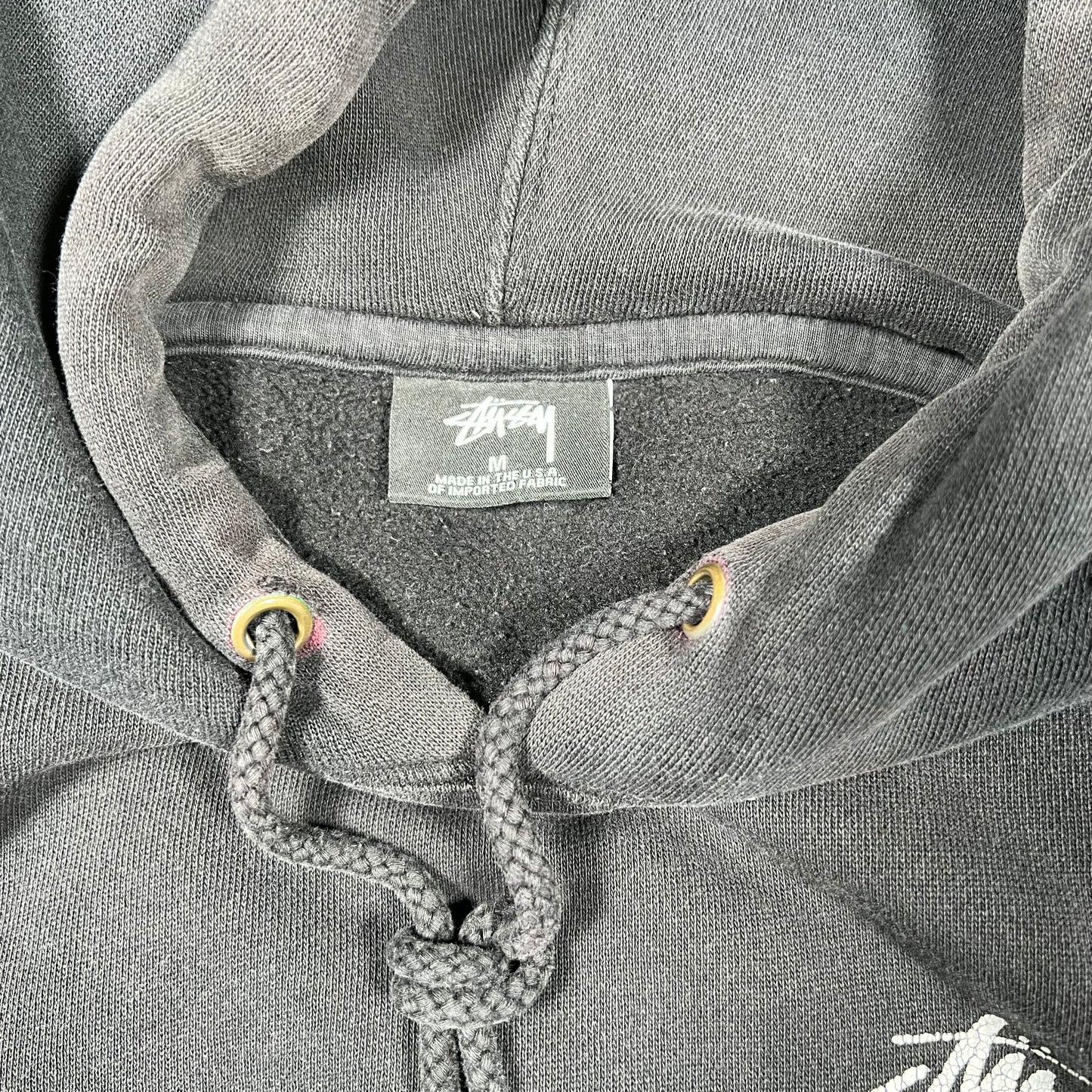 Y2K Stussy World Tour Black Hoodie Size Medium USED x14815