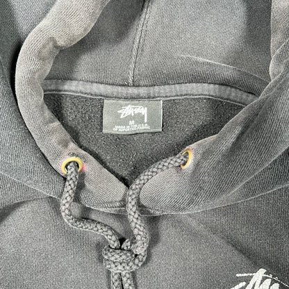 Y2K Stussy World Tour Black Hoodie Size Medium USED x14815