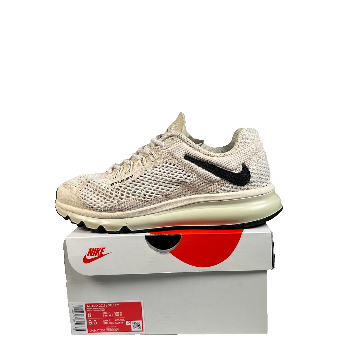 Nike Air Max 2013 Stussy Fossil (2022) Size 8 USED s23277