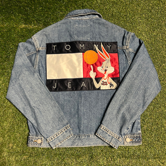 Tommy Hilfiger Space Jam Tune Squad Blue Jean Jacket Size Small NEW v16341
