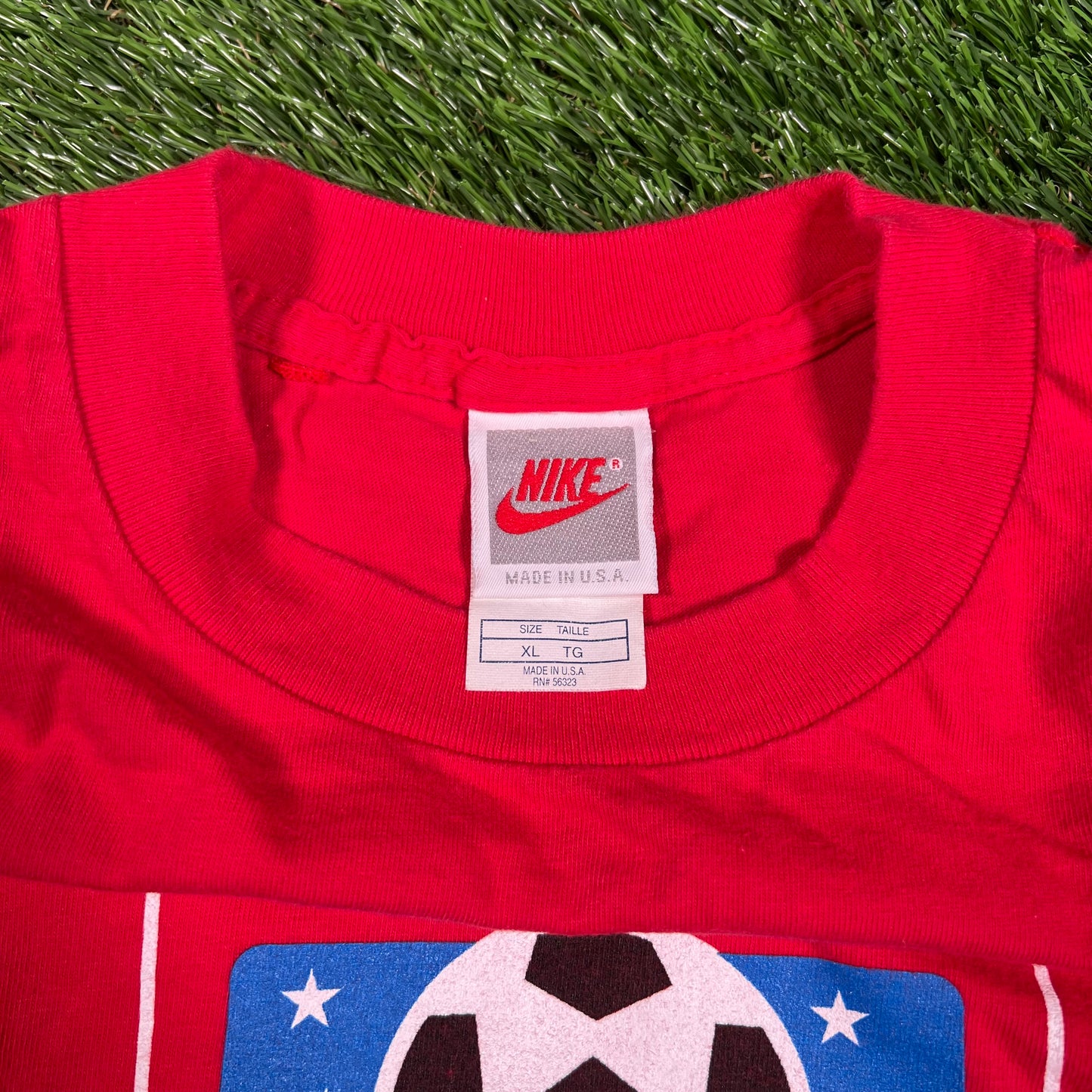 1996 Nike MLS Inaugural Game Red Tee Size XL USED v17967