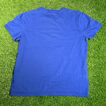 Polo Ralph Lauren Blue/Yellow Horse Tee Siuze Medium USED v18237