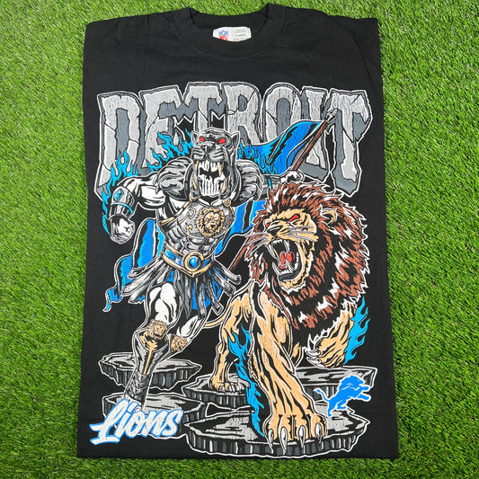 Warren Lotas x NFL Detroit Gladiator Black Tee Size XL NEW x14806