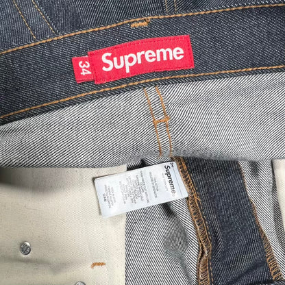 Supreme Baggy Selvedge Denim Indigo Jeans (2025) Size 34 USED x18844