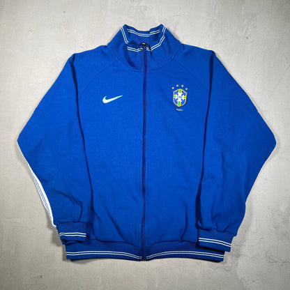 1990s Nike Brasil Blue Zip Up Track Jacket Size Medium USED v19311