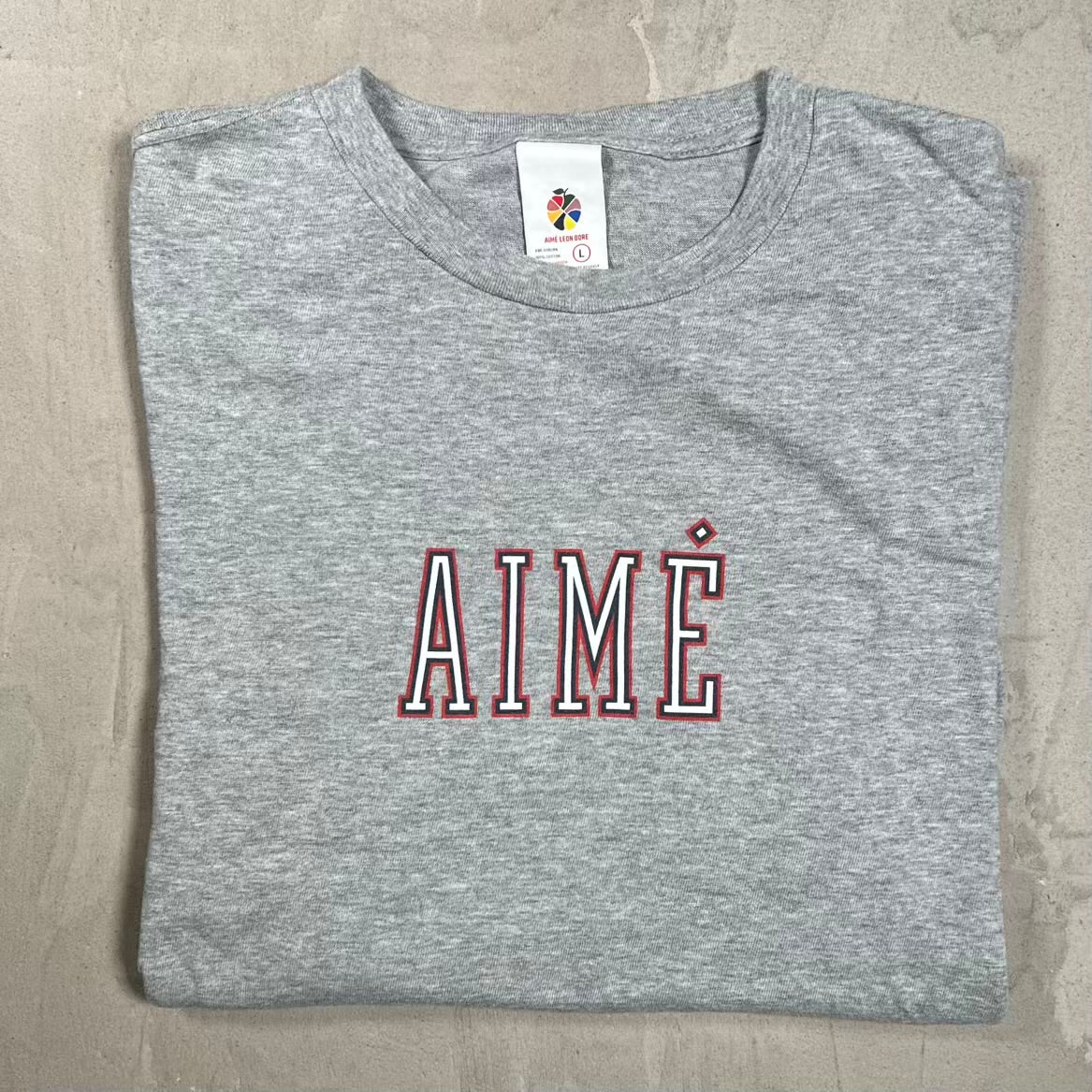 ALD Aime Leon Dore "Aime" Grey Tee Size Large USED x18601
