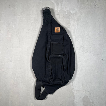 Carhartt Black Denim Crossbody Bag USED v19147