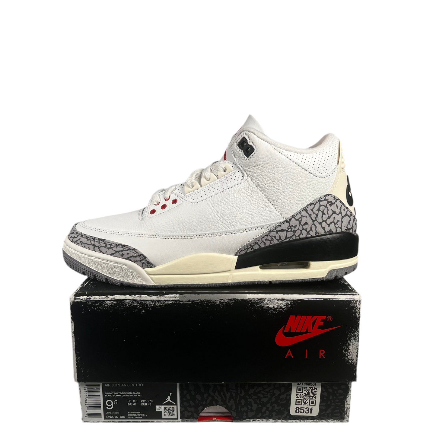 Jordan 3 White Cement Reimagined (2023) Size 9.5 NEW s17938