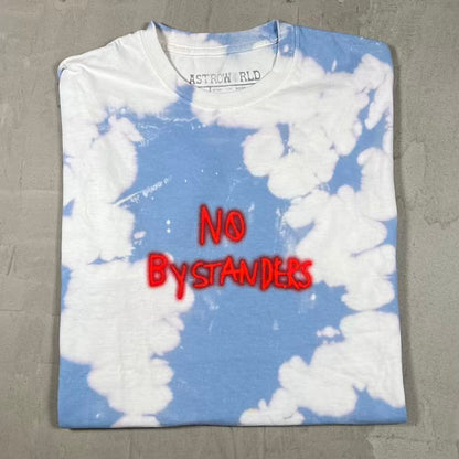 Travis Scott No Bystanders Blue Tie Dye Tee Size Medium USED x18738