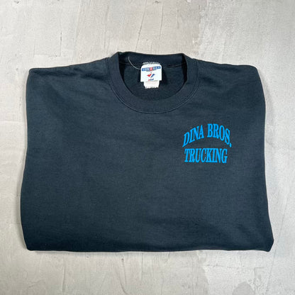 1990s Dina Bros Trucking Black Crewneck Size Large USED v20339