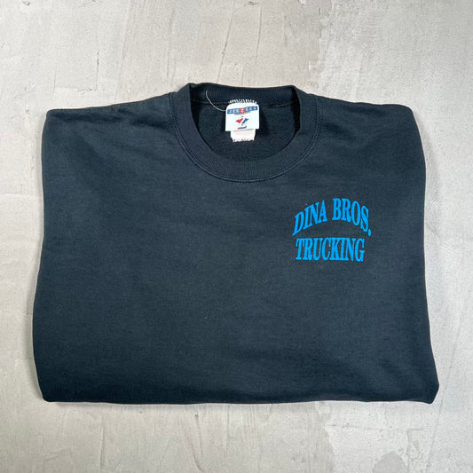 1990s Dina Bros Trucking Black Crewneck Size Large USED v20339