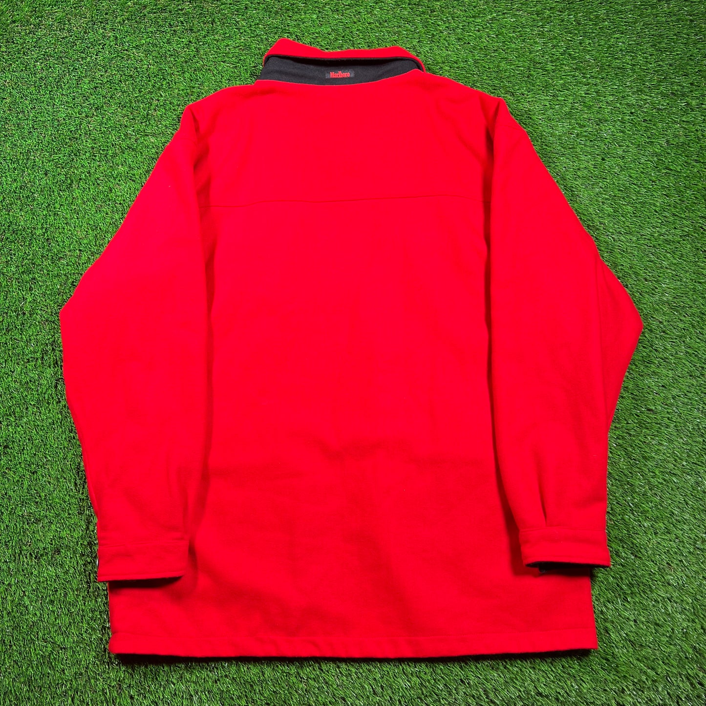 1990s Marlboro Reversible Red/Black Wool Jacket Size Large USED v18571