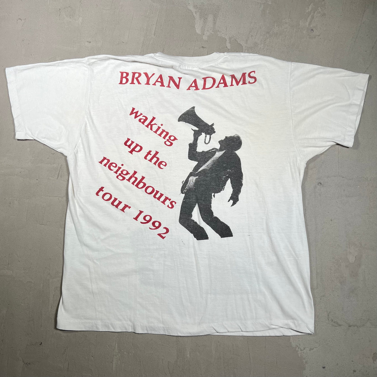1992 Bryan Adams White Tour Tee Size XL USED v20113