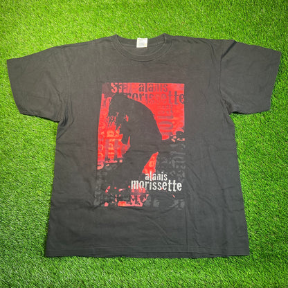 1990s Alanis Morissette "Jagged Little Pill" Tour Black Tee Size XL USED v18828
