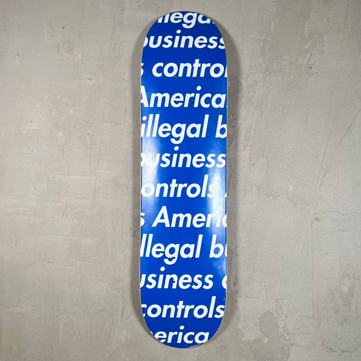 Supreme Illegal Business Blue Skateboard (2018) USED x5838