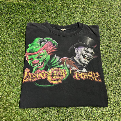 Y2K Isane Clown Posse Double Sided Black Tee Size Large USED v16045