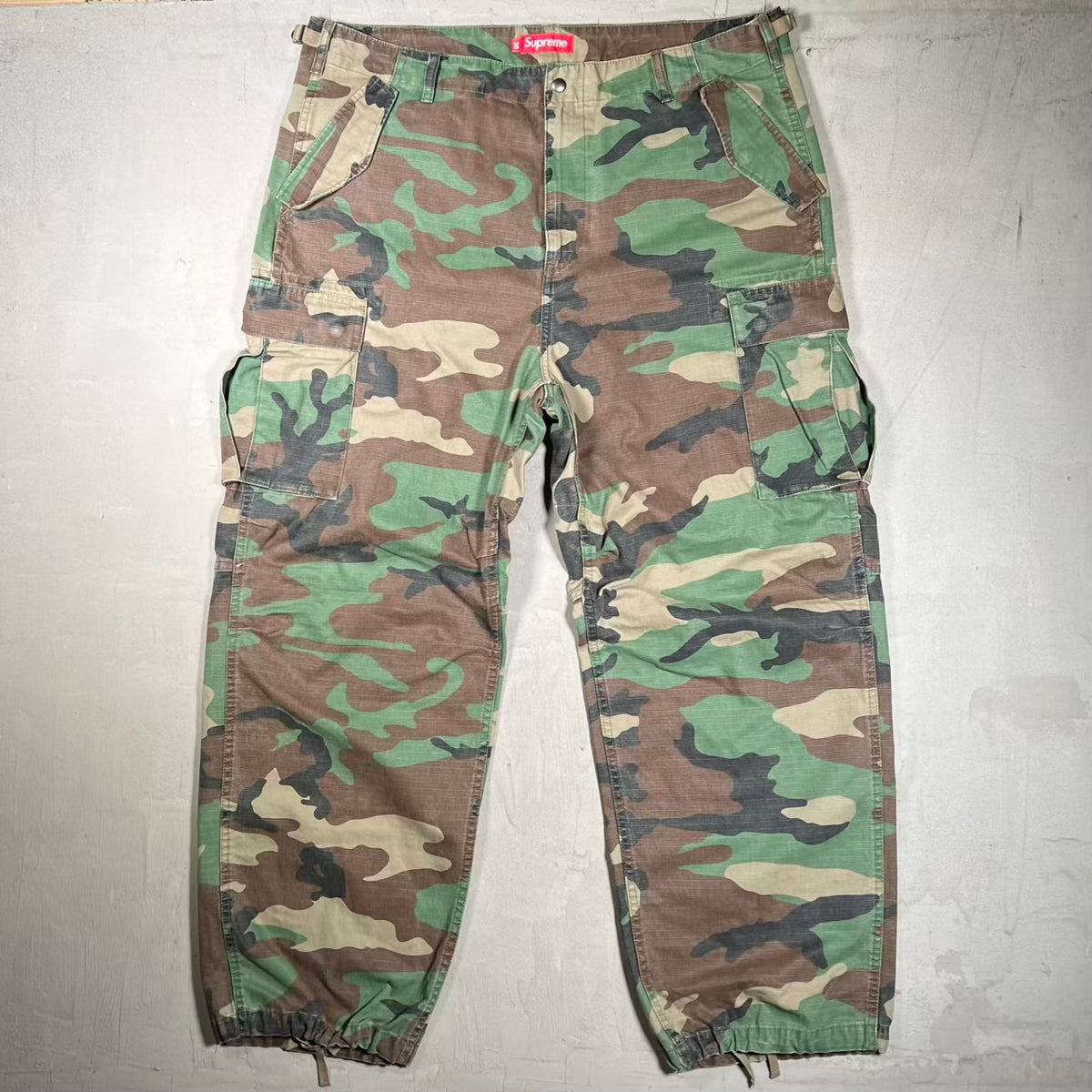 Supreme Woodland Camo Cargo Pants (2025) Size 38 USED x18779