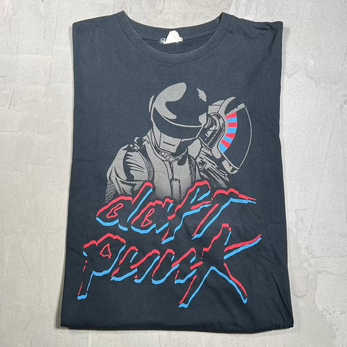 Y2K Daft Punk Black Tee Size XL USED v20119