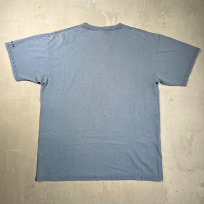 Y2K Eagle Fadded Trashed Washed Blue Tee Size Large USED v20093